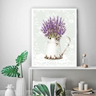 Quadro Decorativo Lavanda - Renda 24x18cm - Com Vidro Moldura