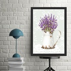 Quadro Decorativo Lavanda - Renda 24x18cm - Com Vidro Moldura