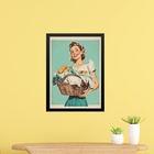 Quadro Decorativo Lavanderia Retrô Pin Up Girl 24x18cm - Com