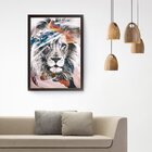 Quadro Decorativo Leão 30x40cm Preto