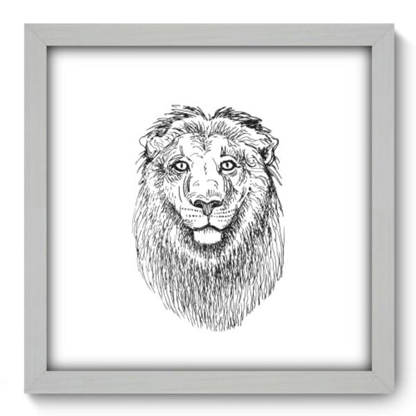 Quadro Decorativo - Leão - 33cm X 33cm - 067qdsb