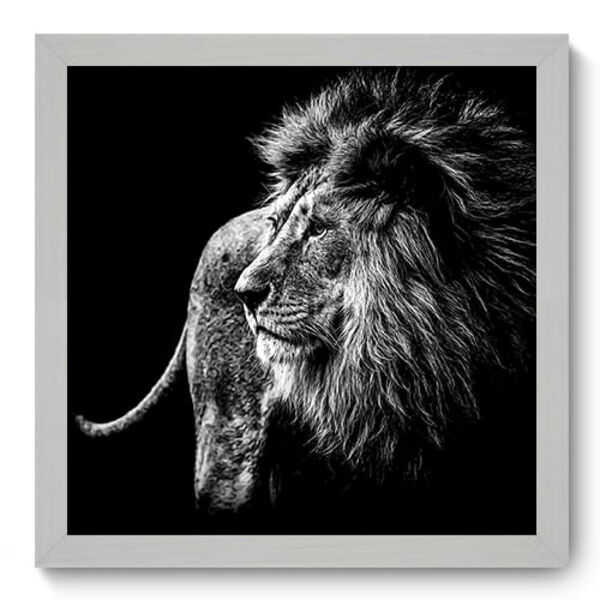 Quadro Decorativo - Leão - 33cm X 33cm - 194qdsb