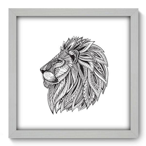 Quadro Decorativo - Leão - 33cm X 33cm - 214qdsb