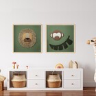 Quadro Decorativo Leão 3D Cerejeira com Vidro 55x55cm Arte Própria