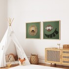 Quadro Decorativo Leão 3D Cerejeira com Vidro 55x55cm Arte Própria