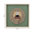 Quadro Decorativo Leão 3D Cerejeira com Vidro 55x55cm Arte Própria