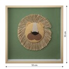 Quadro Decorativo Leão 3D Cerejeira com Vidro 55x55cm Arte Própria