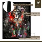 Quadro Decorativo Leão Colorido 006 Moldura Em Madeira 60x80cm