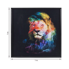 Quadro Decorativo Leão Colorido Moldura Preta 100x100cm
