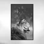 Quadro Decorativo Leão Com Dollar