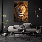 Quadro Decorativo Leão Da Tribo De Judá Com Moldura E Sem Vid