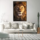 Quadro Decorativo Leão Da Tribo De Judá Moderno Com Moldura E