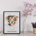 Quadro Decorativo Leão De Judá Aquarela 33x24cm Moldura:madei