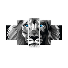 Quadro Decorativo Leao De Juda Biblia Cinza Com Olho Azul