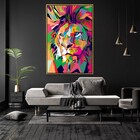 Quadro Decorativo Leão De Judá Colorido Com Moldura E Sem Vid