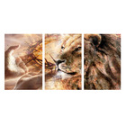 Quadro Decorativo Leão De Judá Coroa De Espinhos 70x150 Trio