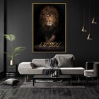 Quadro Decorativo Leão Eu Sou Com Moldura E Sem Vidro 100x160