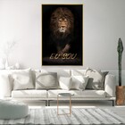 Quadro Decorativo Leão Eu Sou Com Moldura E Sem Vidro 100x160