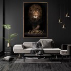 Quadro Decorativo Leão Eu Sou Com Moldura E Sem Vidro 100x160