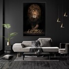 Quadro Decorativo Leão Eu Sou Com Moldura E Sem Vidro 100x160