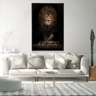 Quadro Decorativo Leão Eu Sou Com Moldura E Sem Vidro 100x160