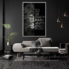Quadro Decorativo Leão Eu Te Chamei Com Moldura E  Sem Vidro