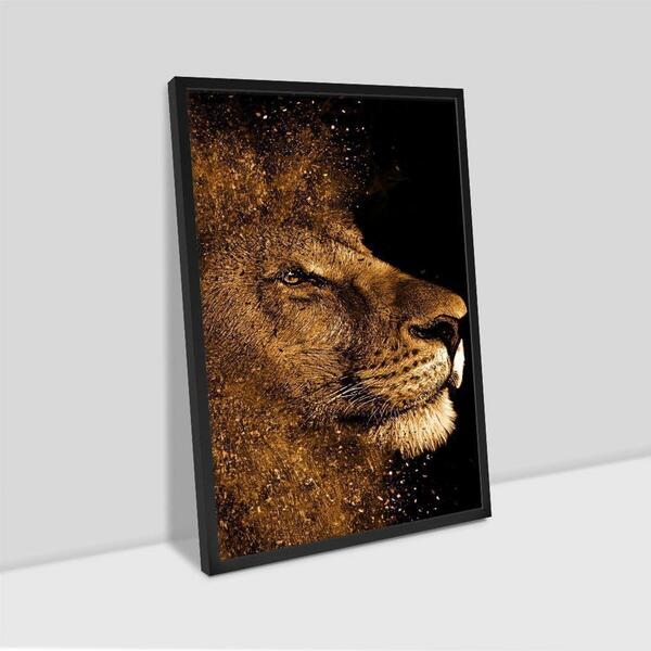 Quadro Decorativo Leão Fragmentos 60x90x2,8 Pvc Luven Pre