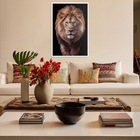 Quadro Decorativo Leão Judá Moldura Cx Alta 40x60 - Moldura B