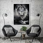 Quadro Decorativo Leão King 003 Moldura Em Madeira 40x60cm