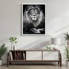 Quadro Decorativo Leão King 003 Moldura Em Madeira 40x60cm