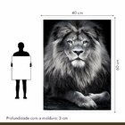 Quadro Decorativo Leão King 003 Moldura Em Madeira 40x60cm