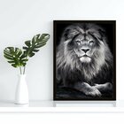 Quadro Decorativo Leão King 003 Moldura Em Madeira 60x80cm