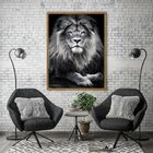 Quadro Decorativo Leão King 003 Moldura Em Madeira 60x80cm