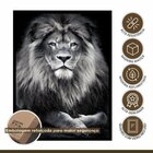 Quadro Decorativo Leão King 003 Moldura Em Madeira Com Vidro
