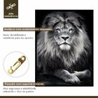 Quadro Decorativo Leão King 003 Moldura Em Madeira Com Vidro