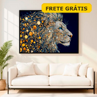 Quadro Decorativo - Leão Majestoso  150x100cm -  Moldura E Vi