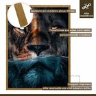 Quadro Decorativo Leão Predador 002 Moldura Em Madeira 40x60cm