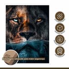 Quadro Decorativo Leão Predador 002 Moldura Em Madeira 60x80cm