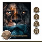 Quadro Decorativo Leão Predador 002 Moldura Em Madeira 60x80cm