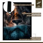 Quadro Decorativo Leão Predador 002 Moldura Em Madeira 60x80cm