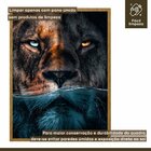 Quadro Decorativo Leão Predador 002 Moldura Em Madeira Com Vi
