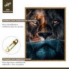 Quadro Decorativo Leão Predador 002 Moldura Em Madeira Com Vi