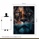 Quadro Decorativo Leão Predador 002 Moldura Em Madeira Com Vi