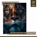 Quadro Decorativo Leão Predador 002 Moldura Em Madeira Com Vi