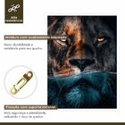Quadro Decorativo Leão Predador 002 Moldura Em Madeira Com Vi