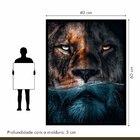 Quadro Decorativo Leão Predador 002 Moldura Em Madeira Com Vi