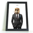 Quadro Decorativo Leão Terno Ps Com Vidro - 20x30