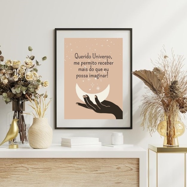 Quadro Decorativo Lei Da Atração Universo - 60x48cm Moldura:m