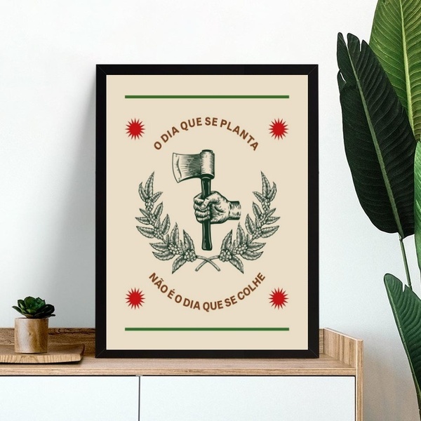 Quadro Decorativo Lei Da Semeadura 33x24cm - Com Vidro Moldur