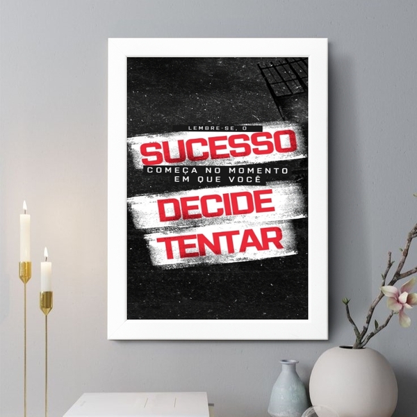 Quadro Decorativo Lembre-se 33x24cm - Com Vidro Moldura Branca